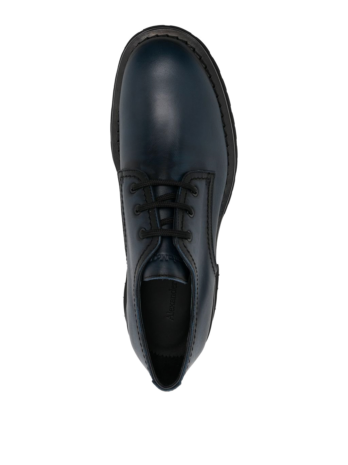 Shop Alexander Mcqueen Round Toe Leather Brogues In Grey
