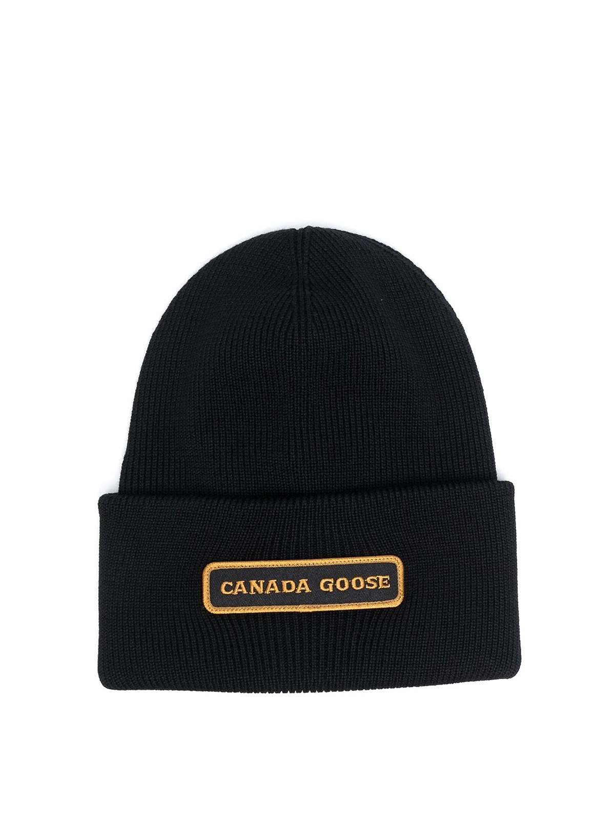 Beanies Canada Goose Black wool logo patch beanie 5023MTOQUE61