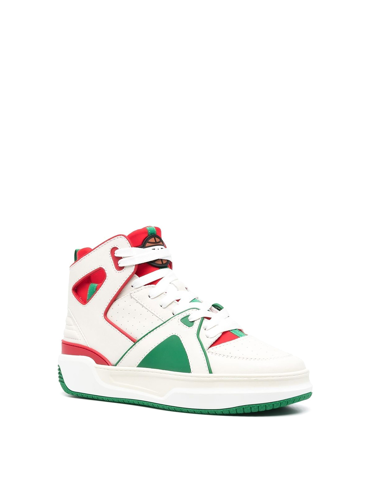 Shop Just Don Panelled Leather Sneakers In Blanco