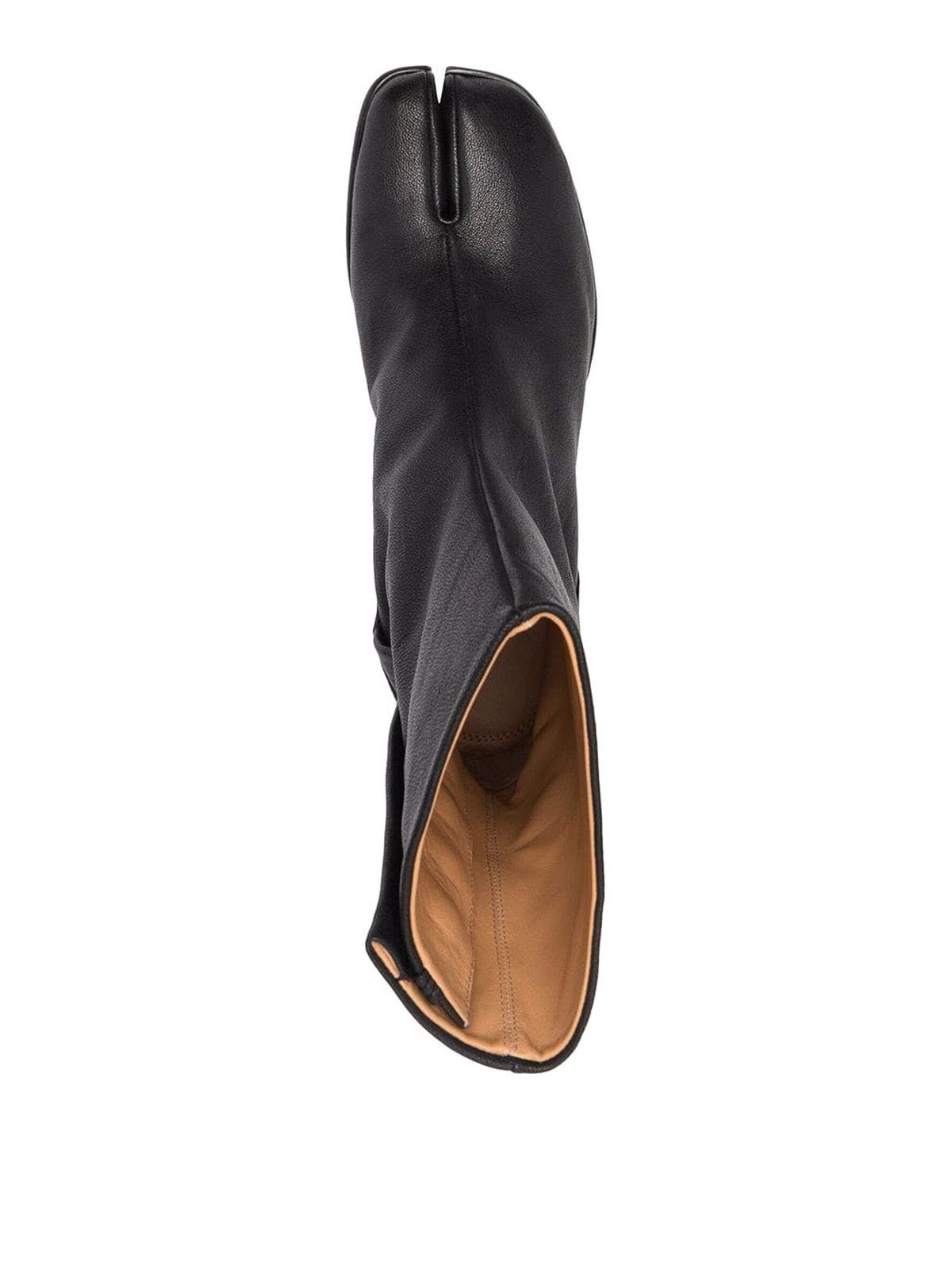 Shop Maison Margiela Black Leather Tabi-toe Ankle Boots
