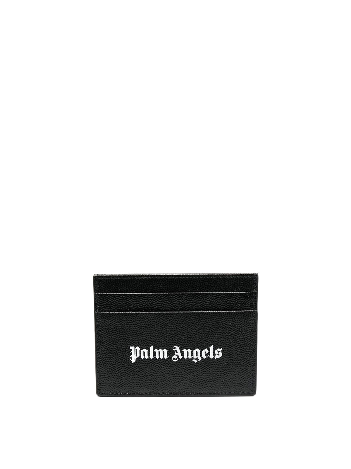 Palm Angels Logo-print Leather Cardholder In Black