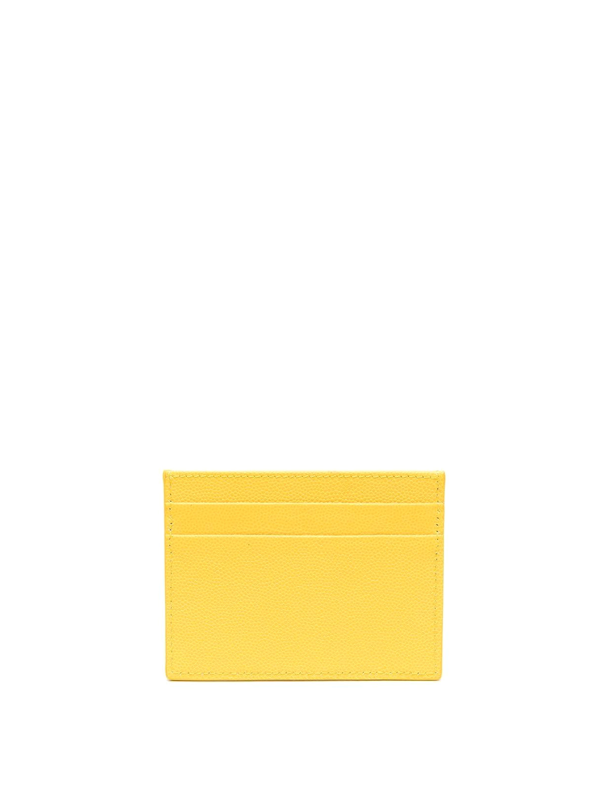Shop Palm Angels Logo Print Cardholder In Yellow