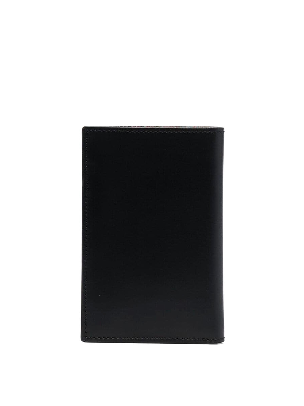 Shop Paul Smith Leather Stripe-print Cardholder In Black