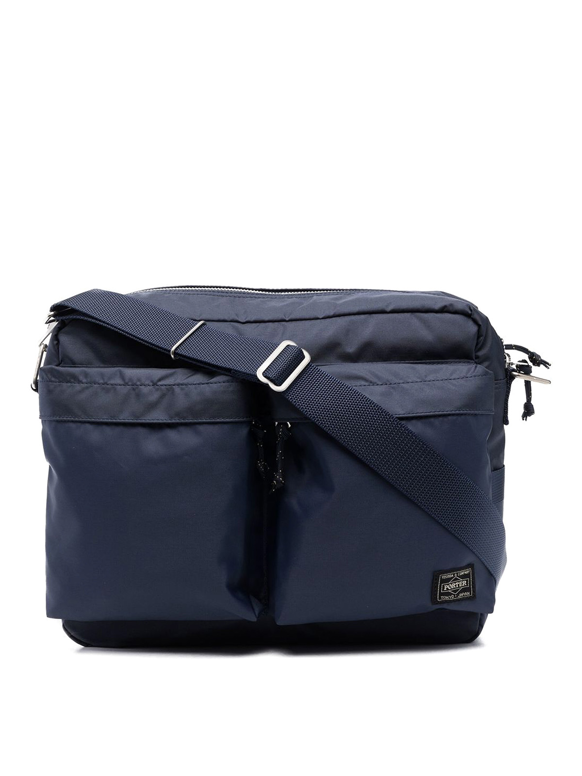 Shop Porter-yoshida & Co Logo Patch Cross Body Bag In Blue