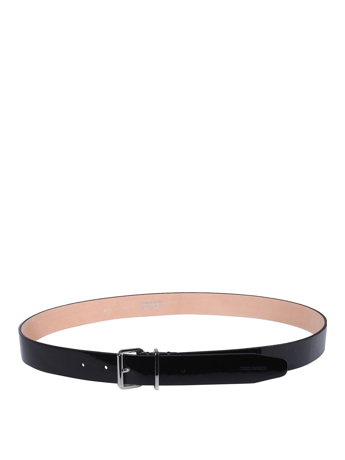 Dsquared2 Patent Leather Belt In Black