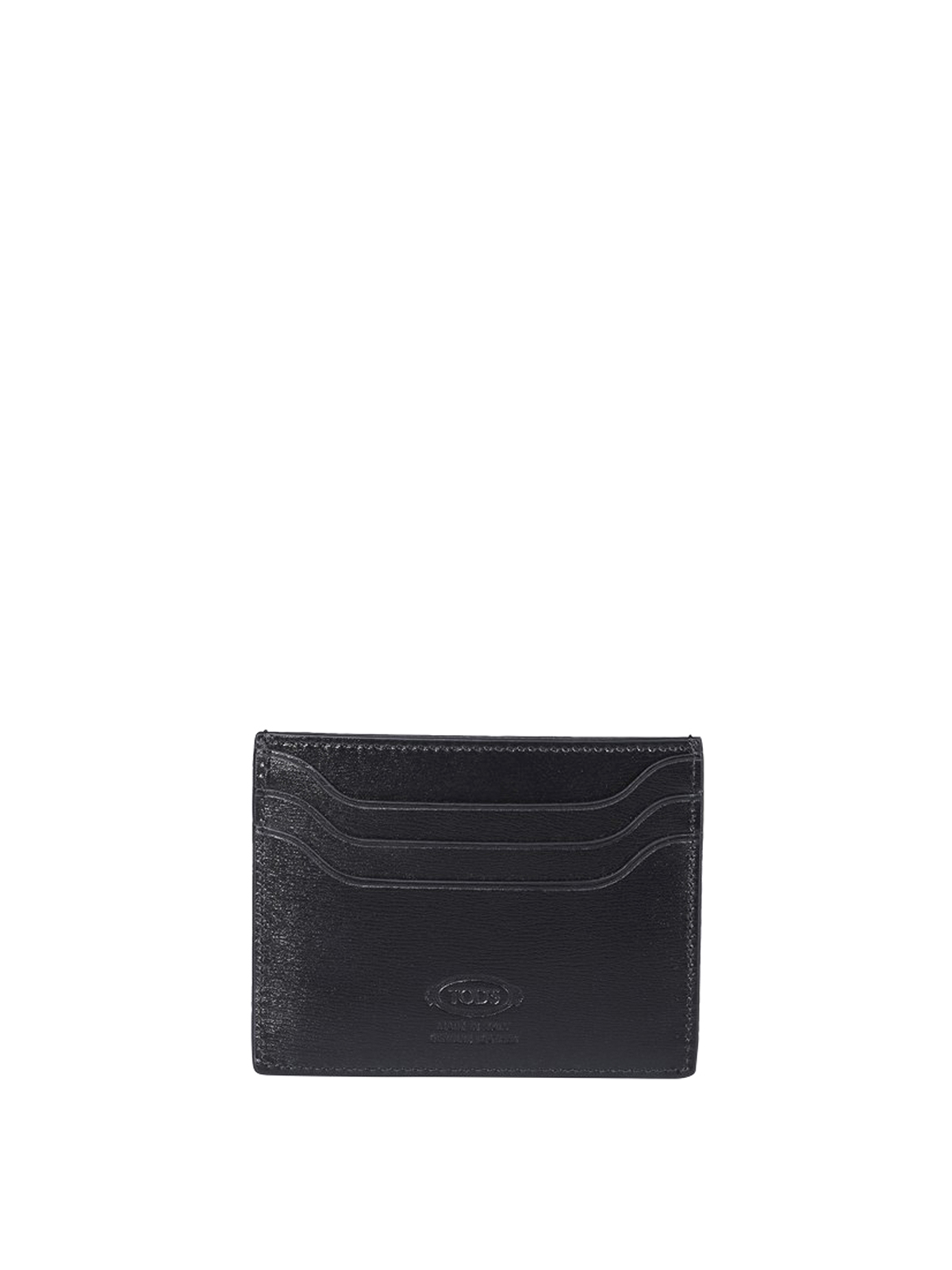 Shop Tod's Textured Leather Card Holder In Black