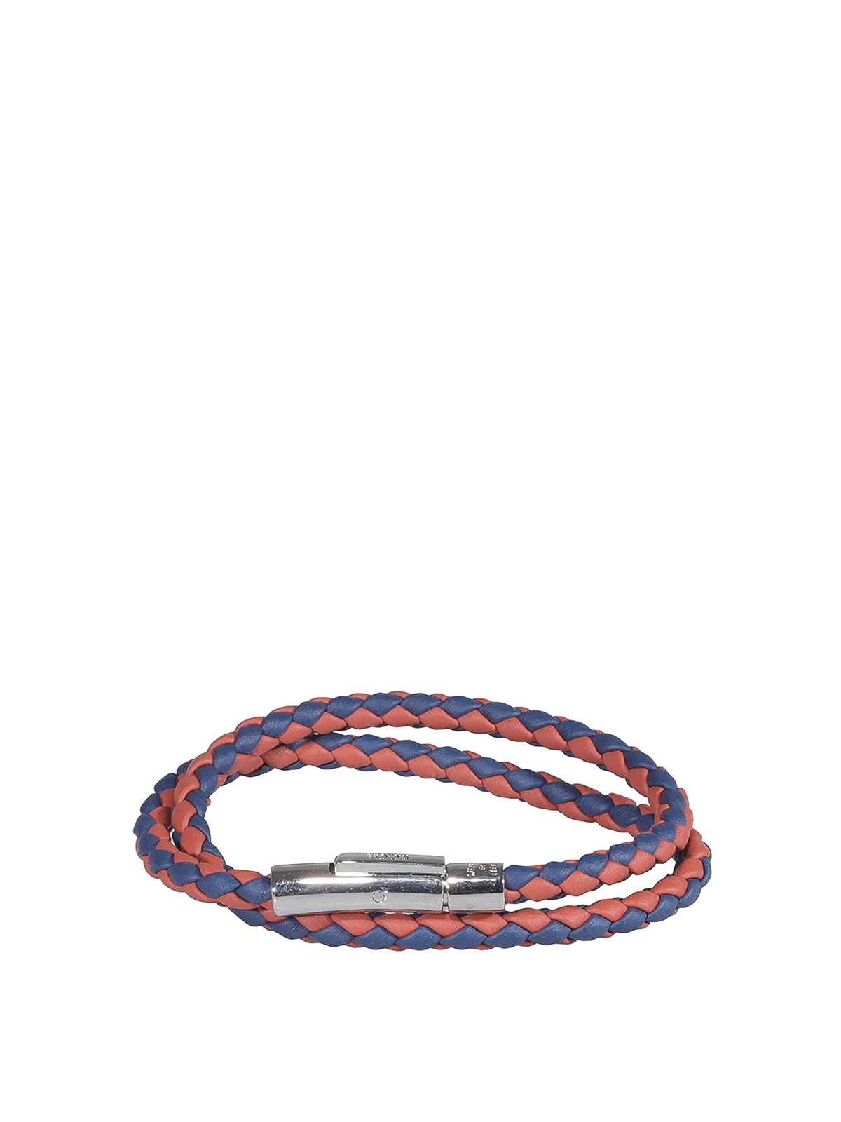 TOD'S オレンジレザー バングル Man オレンジ T タイムレス レザー ブレスレット