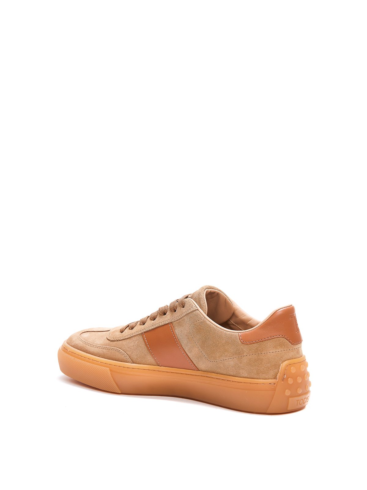 Shop Tod's Suede Sneakers With Logo In Beis