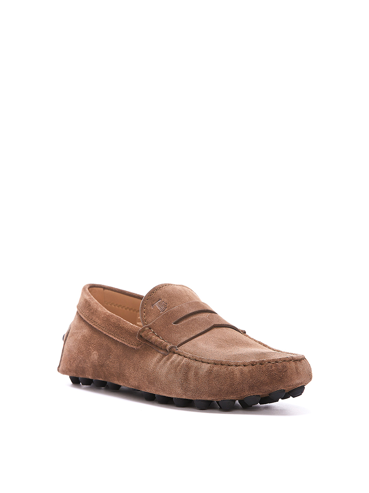 Shop Tod's Suede Driving Loafers In Marrón