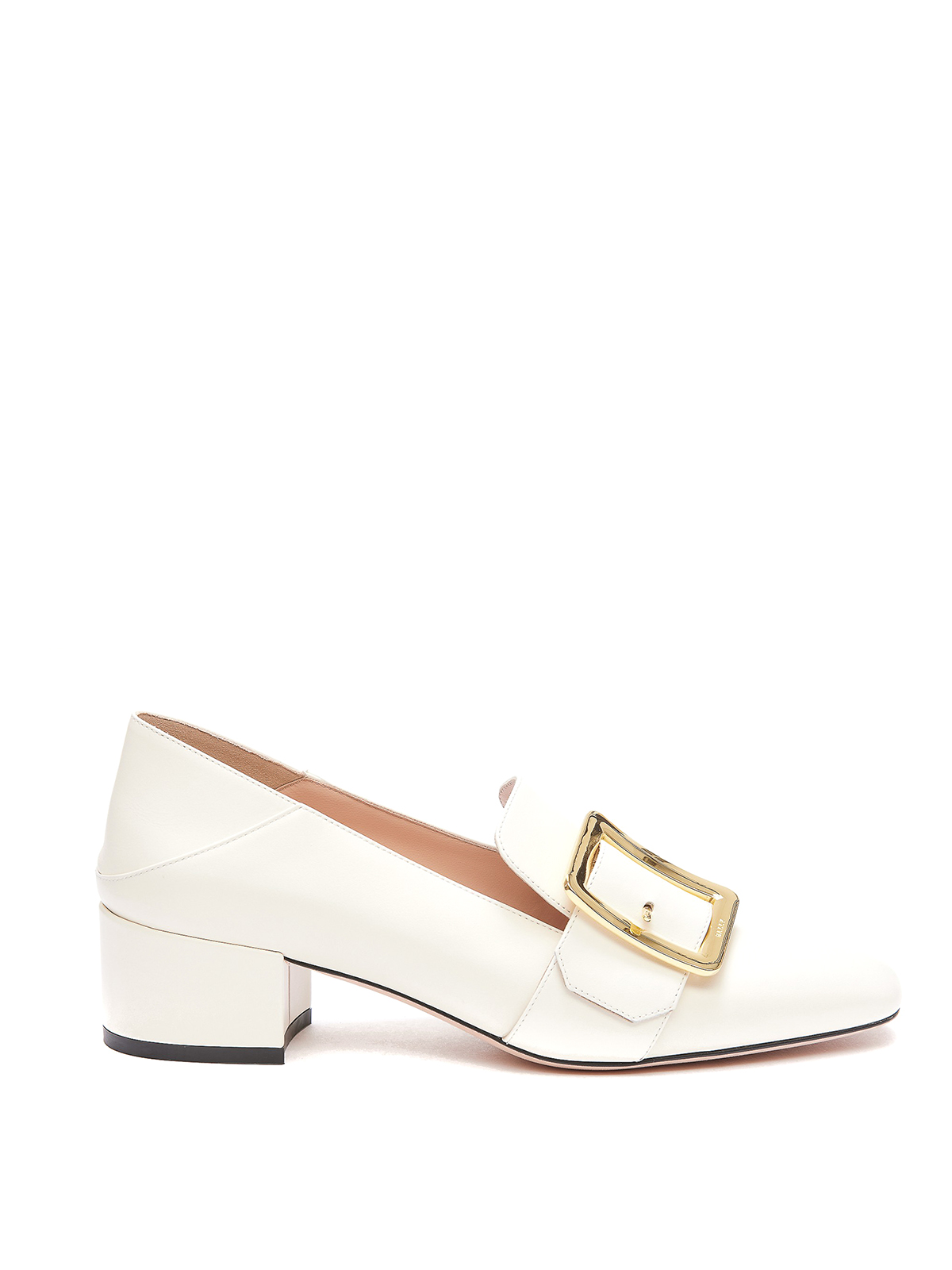 美品】BALLY Janelle ローファー ホワイト 本革 ブロックヒール 美品