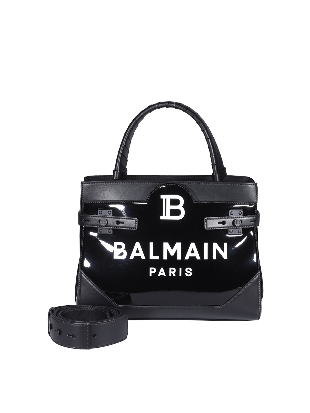 Totes bags Balmain - Front logo patent leather bag - DB776TVCBEAB