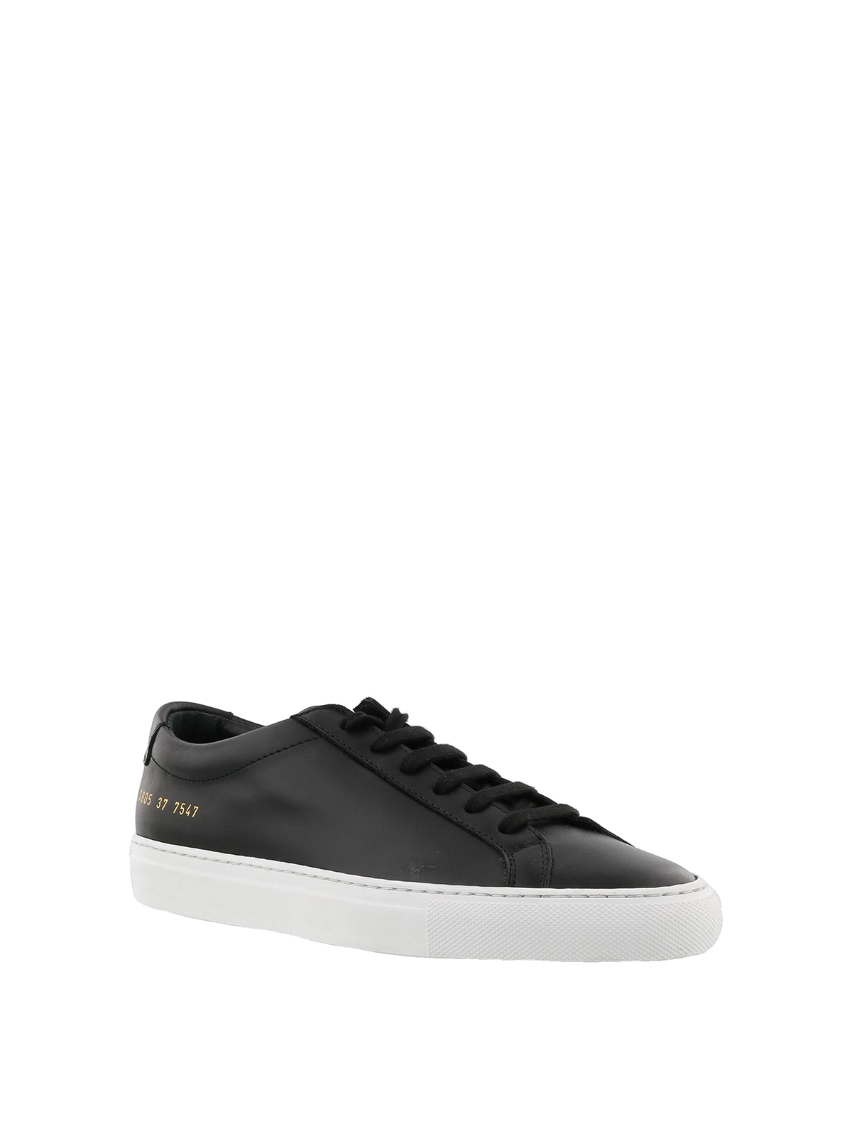 Shop Common Projects Leather Low-top Sneakers In Black