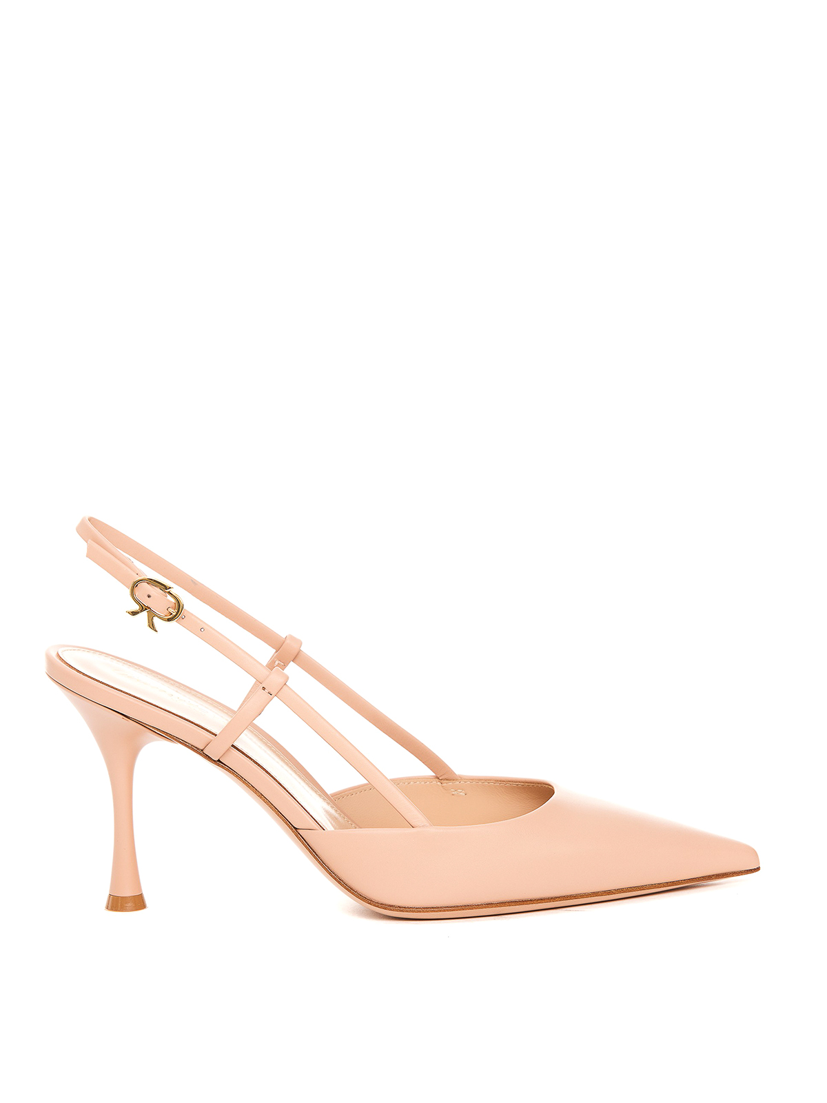 Gianvito Rossi Leather Slingbacks In Pink