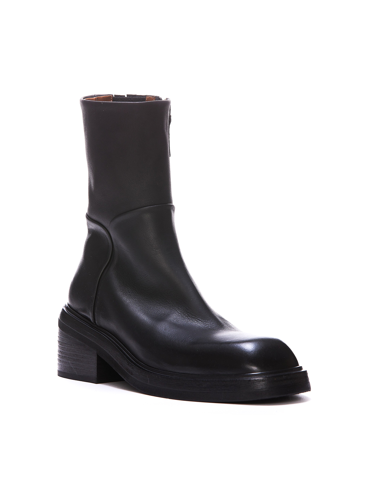 Shop Marsèll Leather Booties In Negro