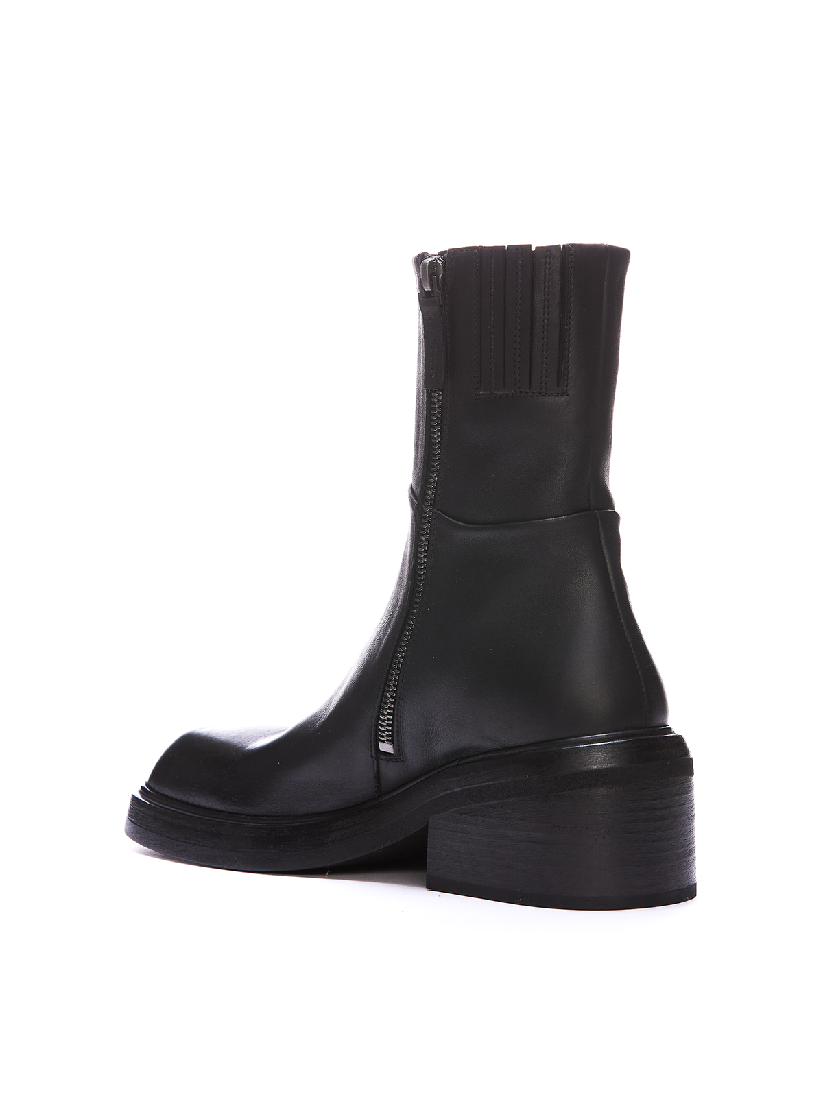 Shop Marsèll Leather Booties In Negro