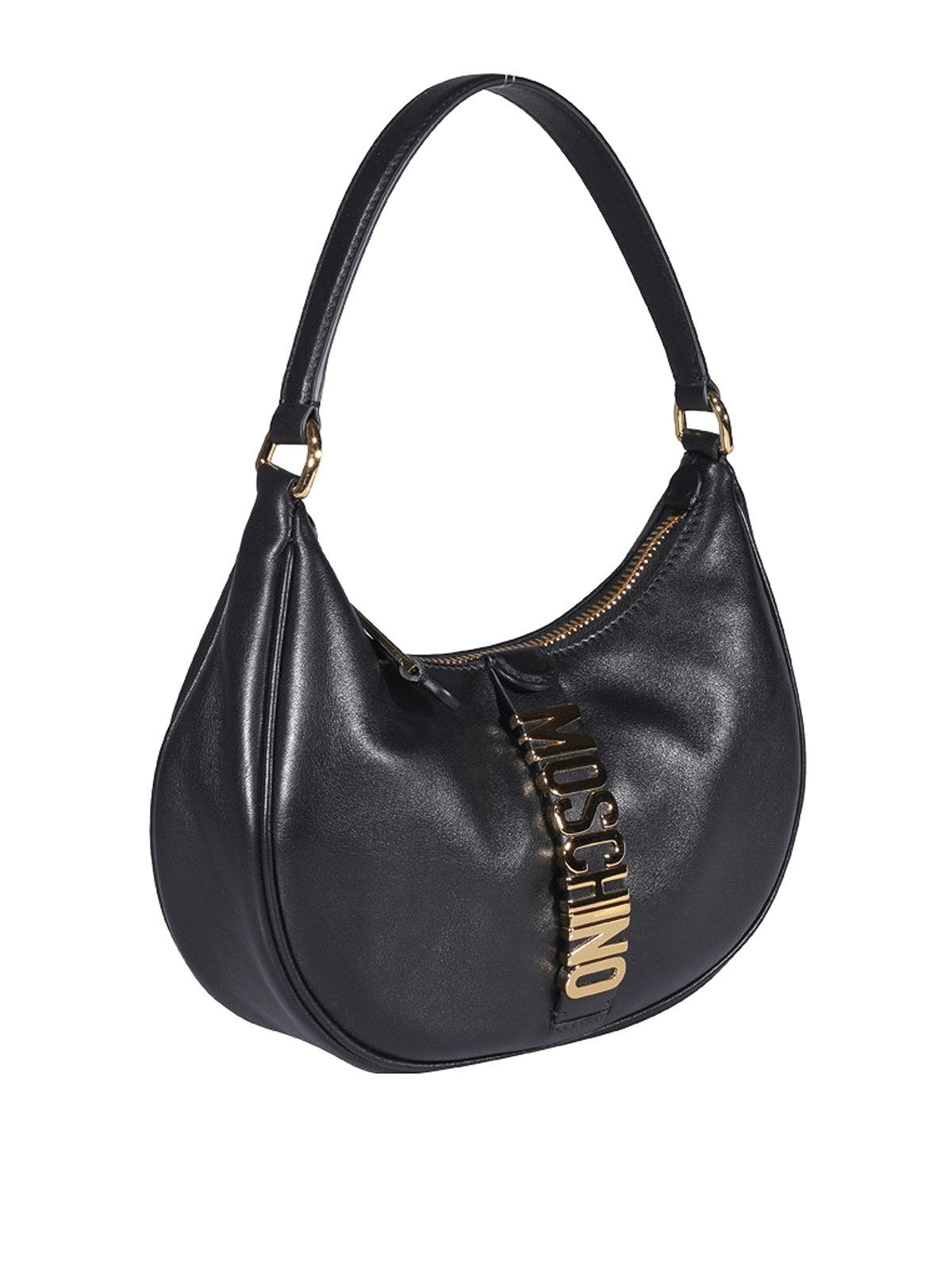 Shop Moschino Logo Lettering Bag In Black