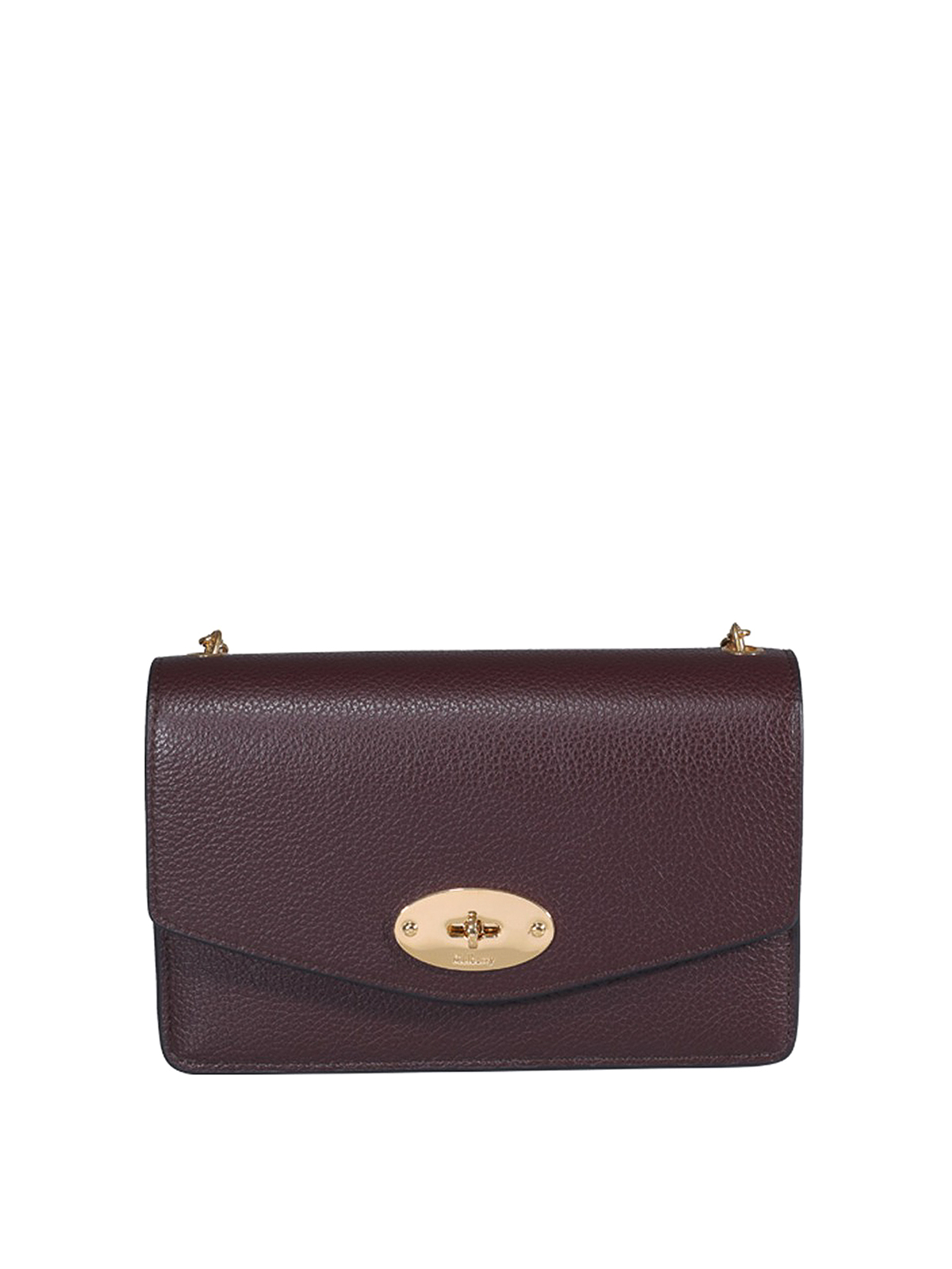 Mulberry Leather Clutch In Burgundy