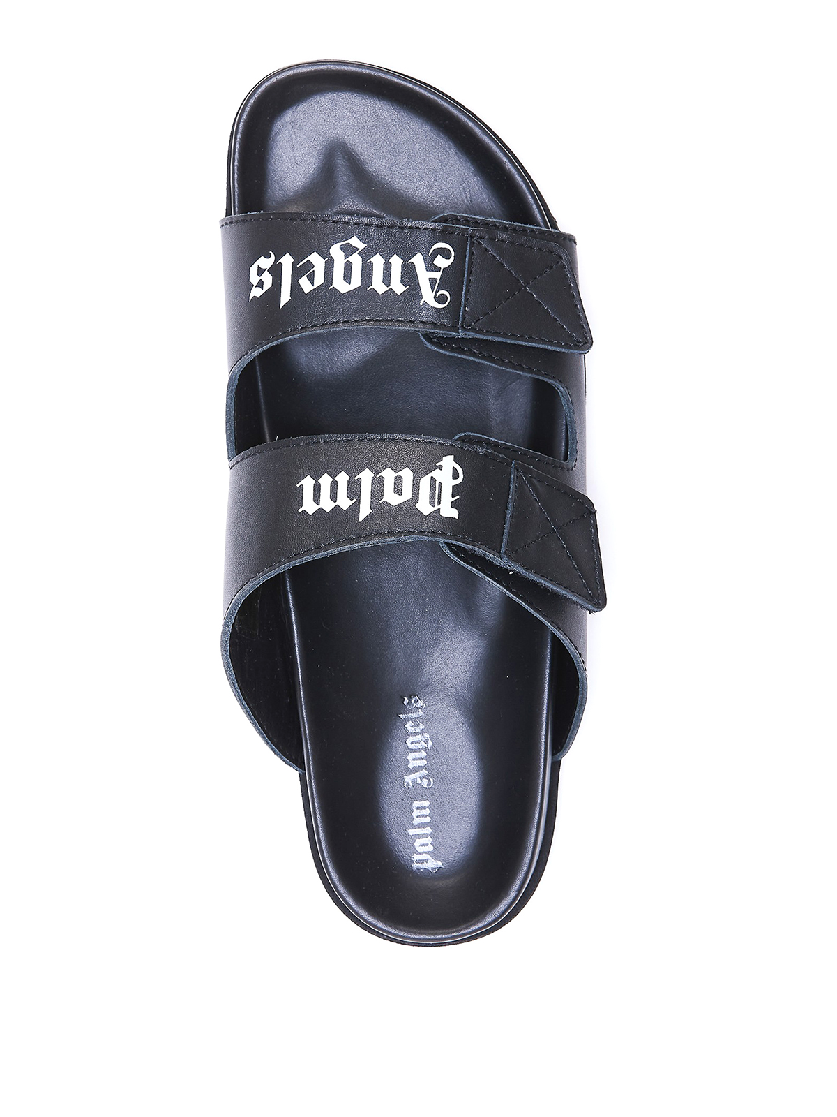 Shop Palm Angels Logoed Slides In Black