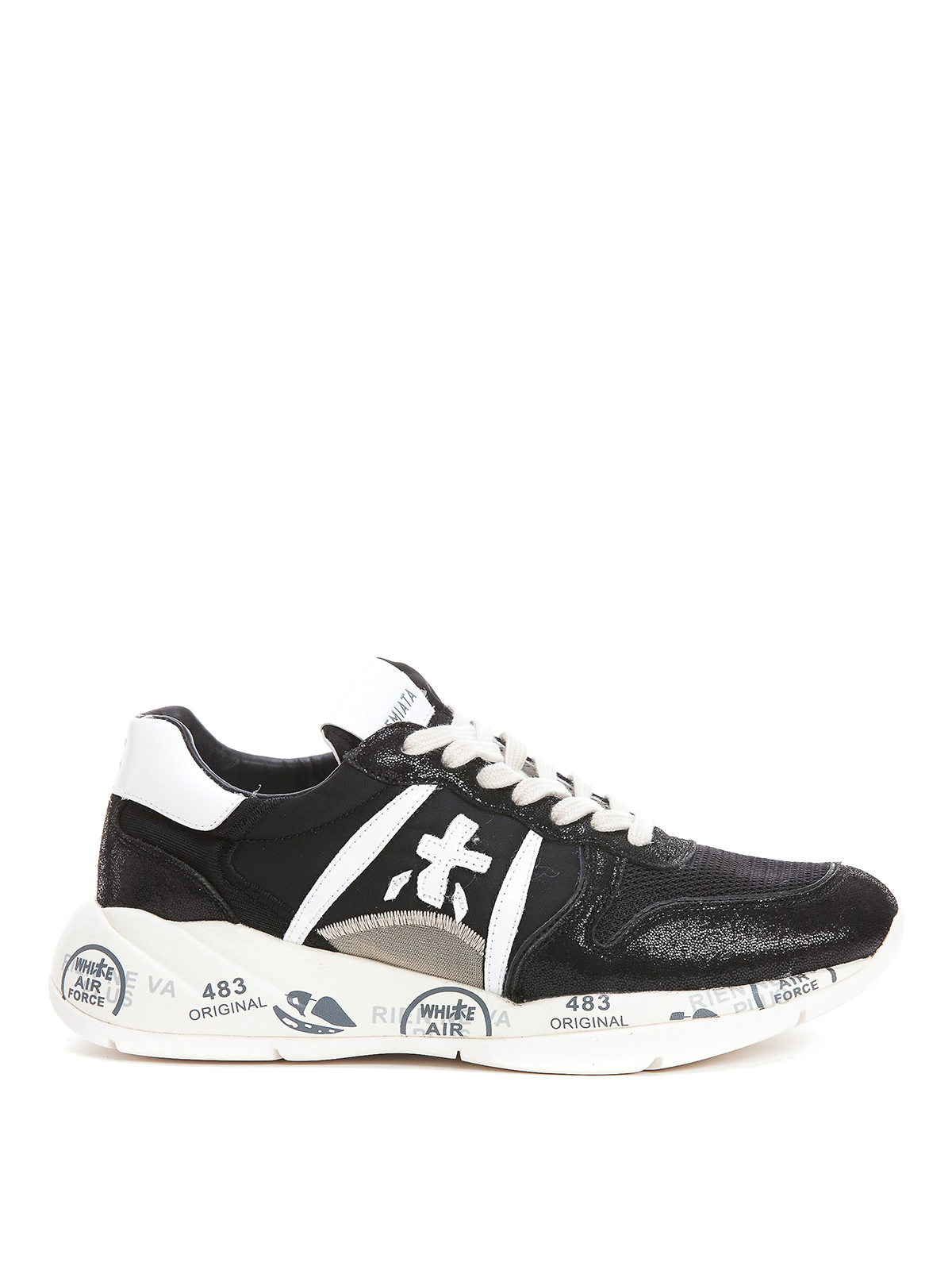 Sneakers Premiate Andy 4245 Femme - Nubuck Noir Et Daim Gris, Semelle Caoutchouc, Neuves Avec Boîte