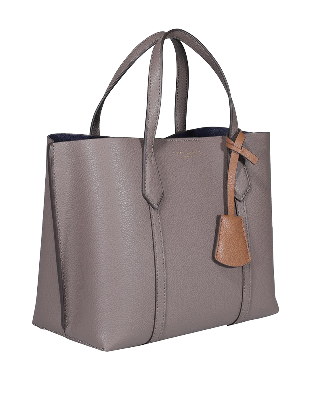 Shop Tory Burch Leather Tote In Grey