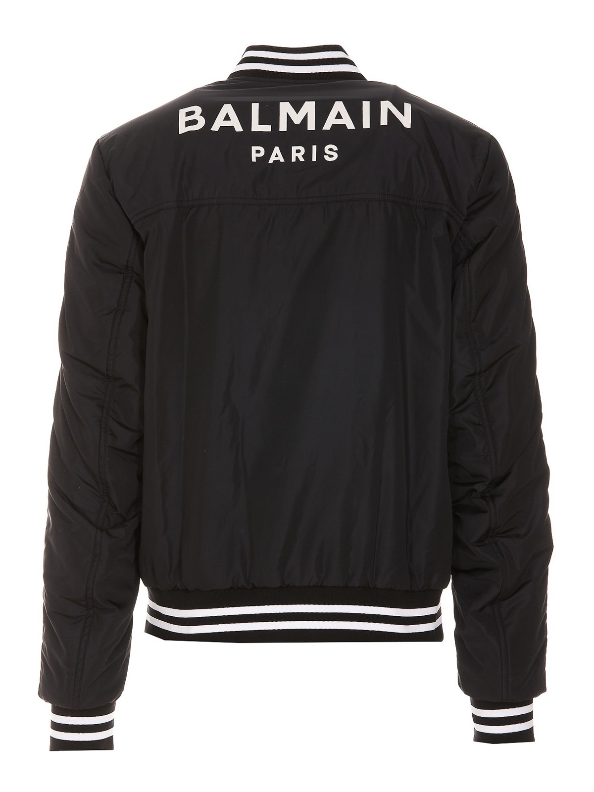 BALMAIN - バックロゴ ベロアボンバージャケット - BLACK