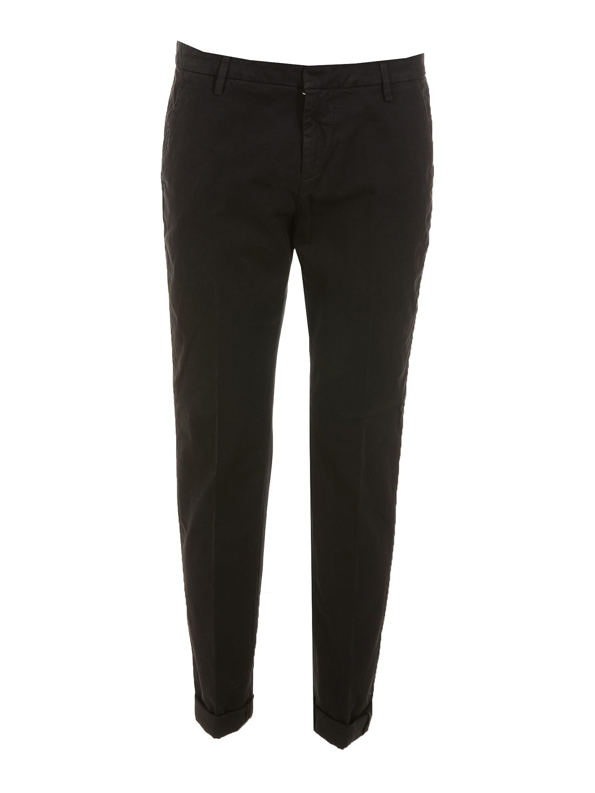 Shop Dondup Stretch Cotton Pants In Black