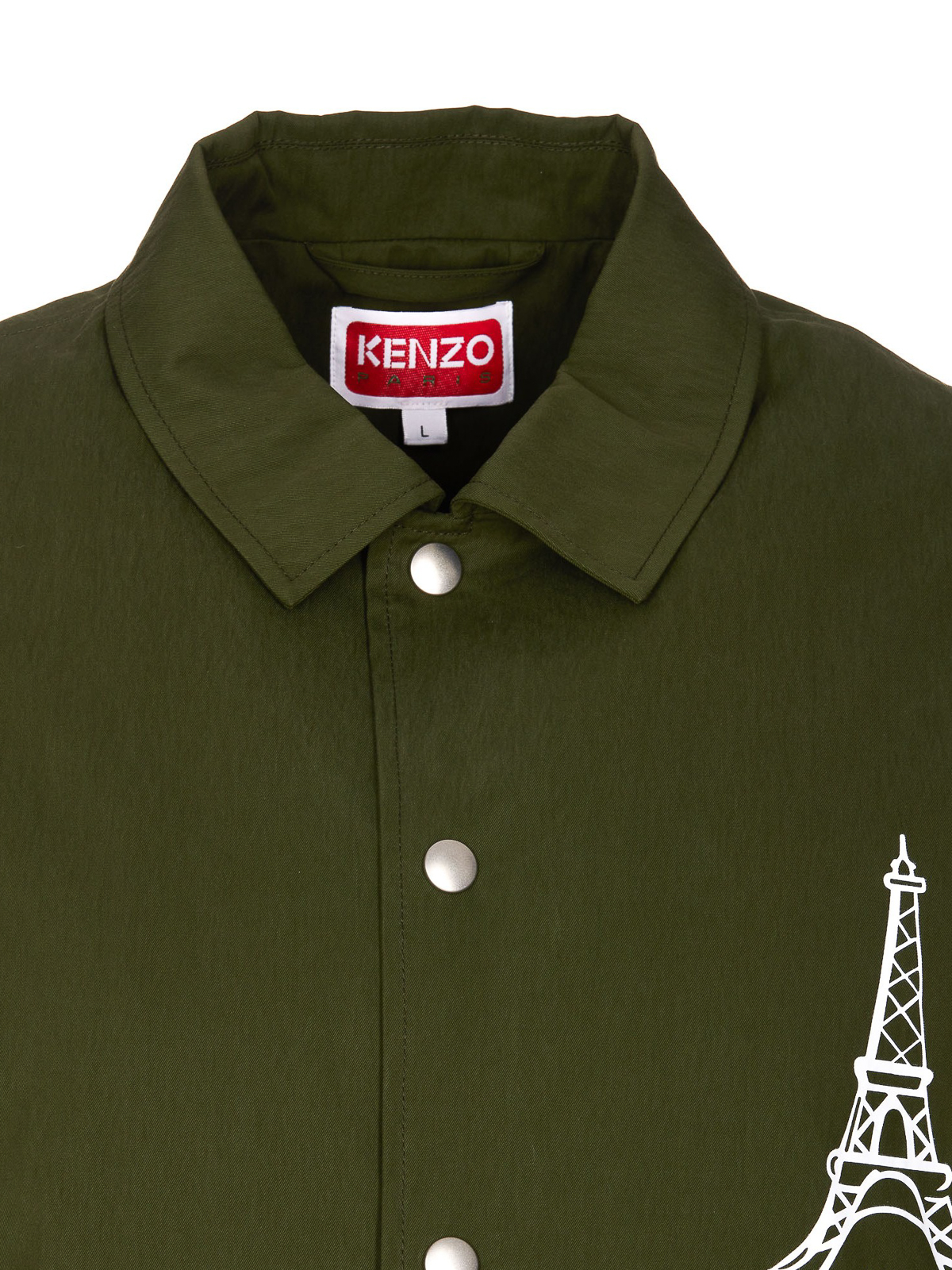 Shop Kenzo Front Logo Printed Jacket In Green