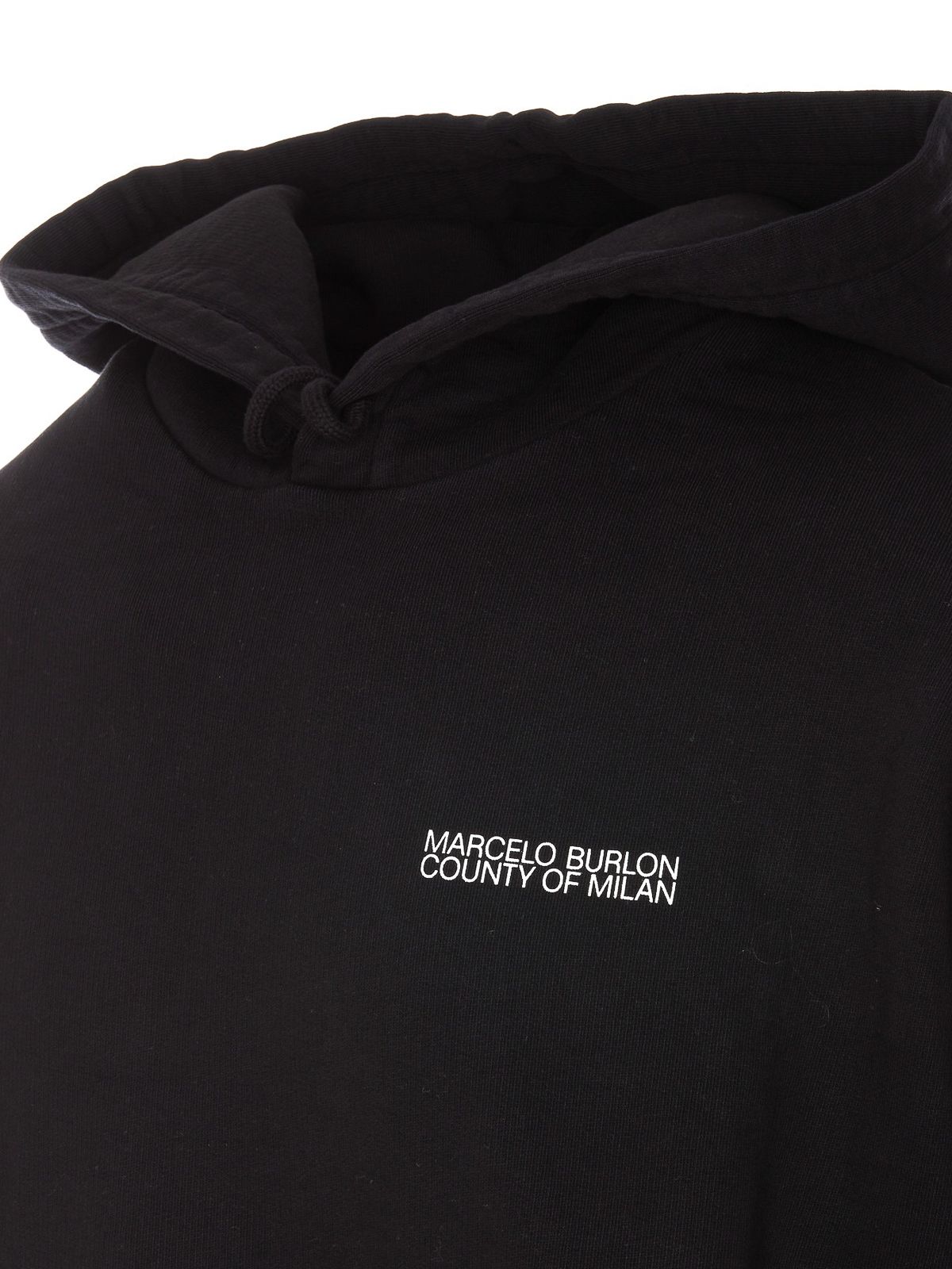 Shop Marcelo Burlon County Of Milan Logo Printed Hoodie In Black