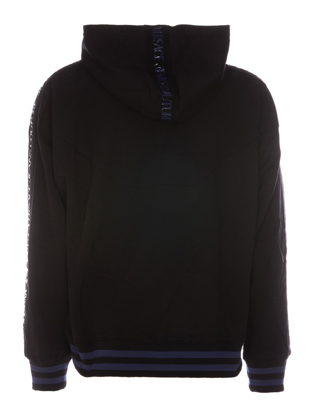 Shop Versace Jeans Couture Front Logo Patch Hoodie In Black