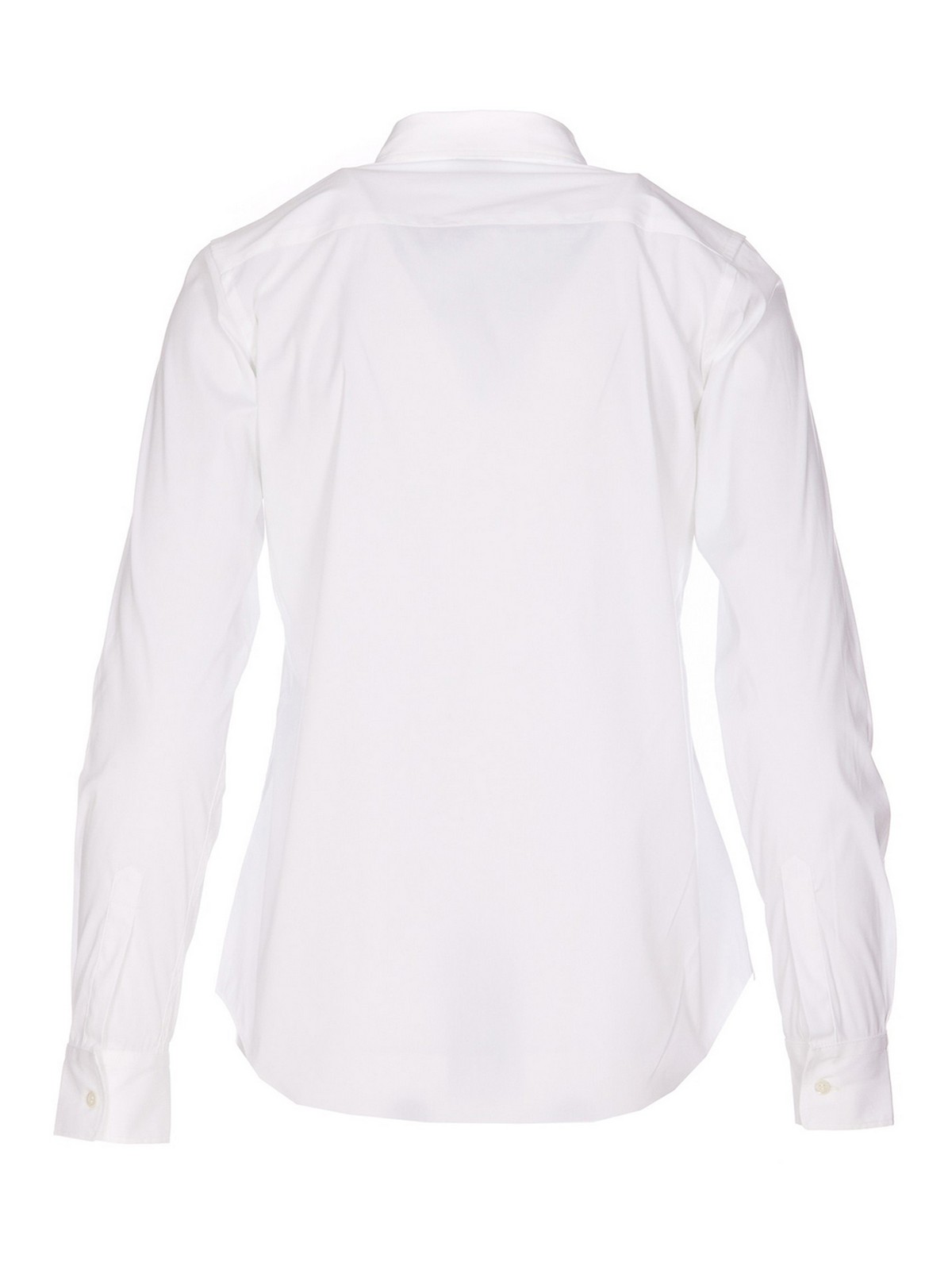 Shop Aspesi Stretch Cotton Shirt In Blanco