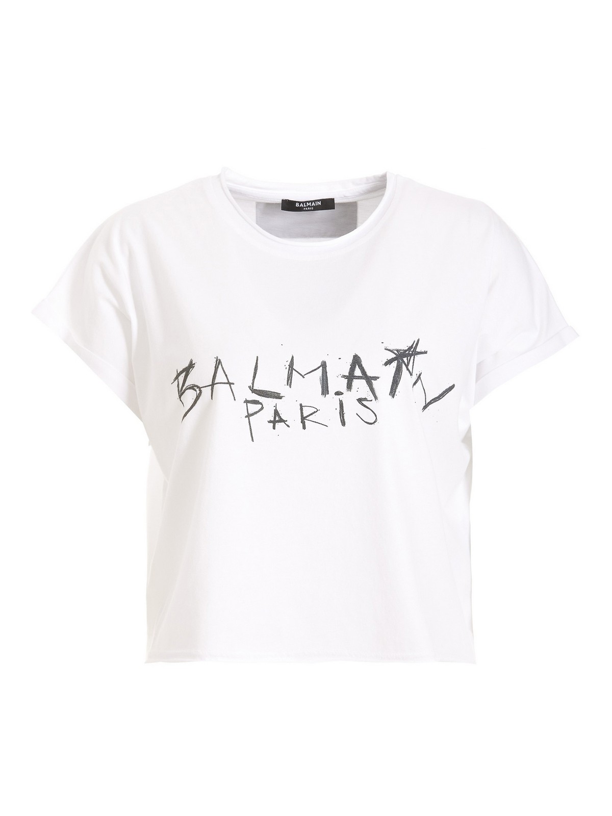Balmain Front logo T-shirt - White - Women | EE008GB79GAB