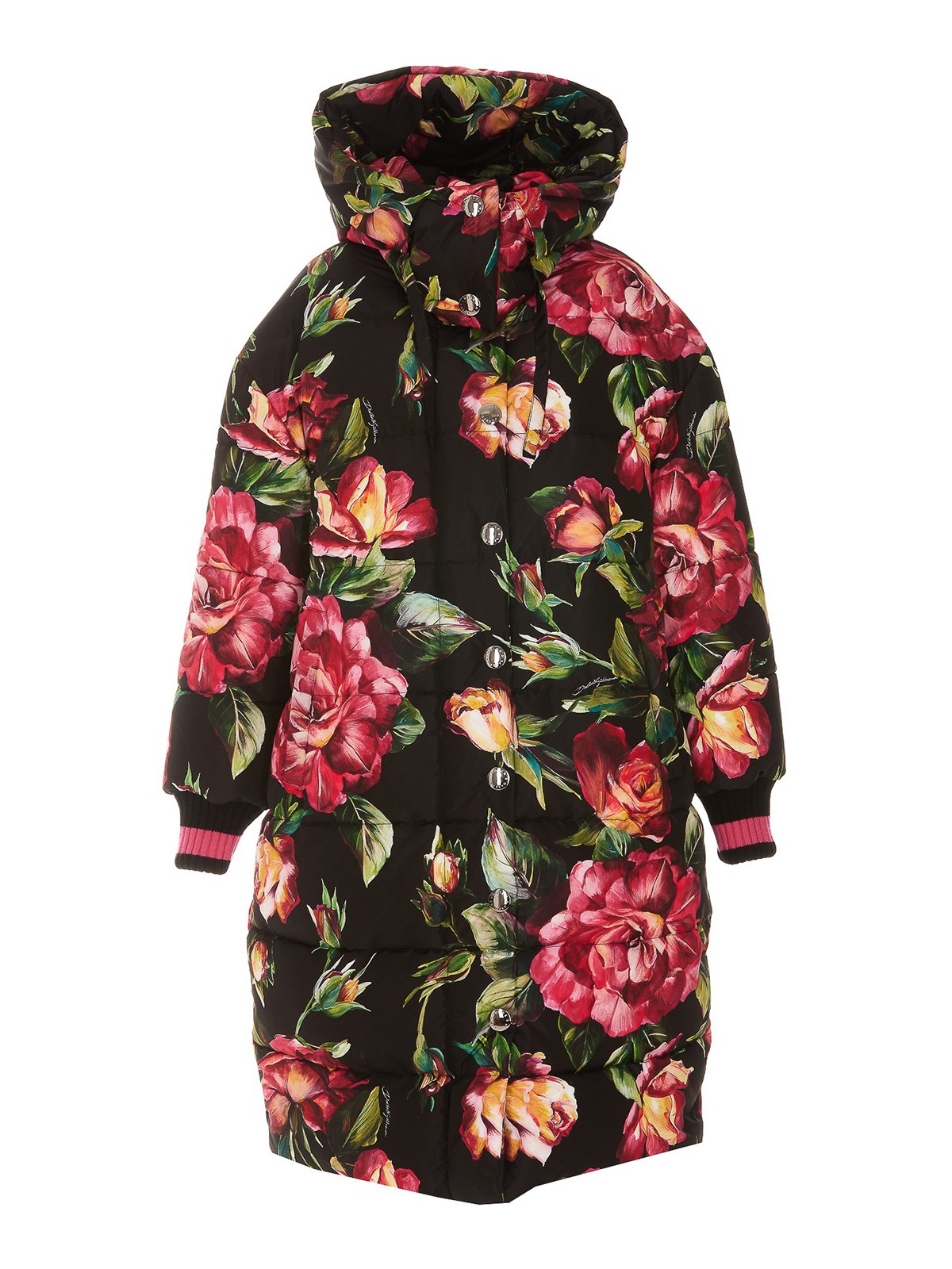 Shop Dolce & Gabbana Tech Fabric Puffer Jacket In Negro