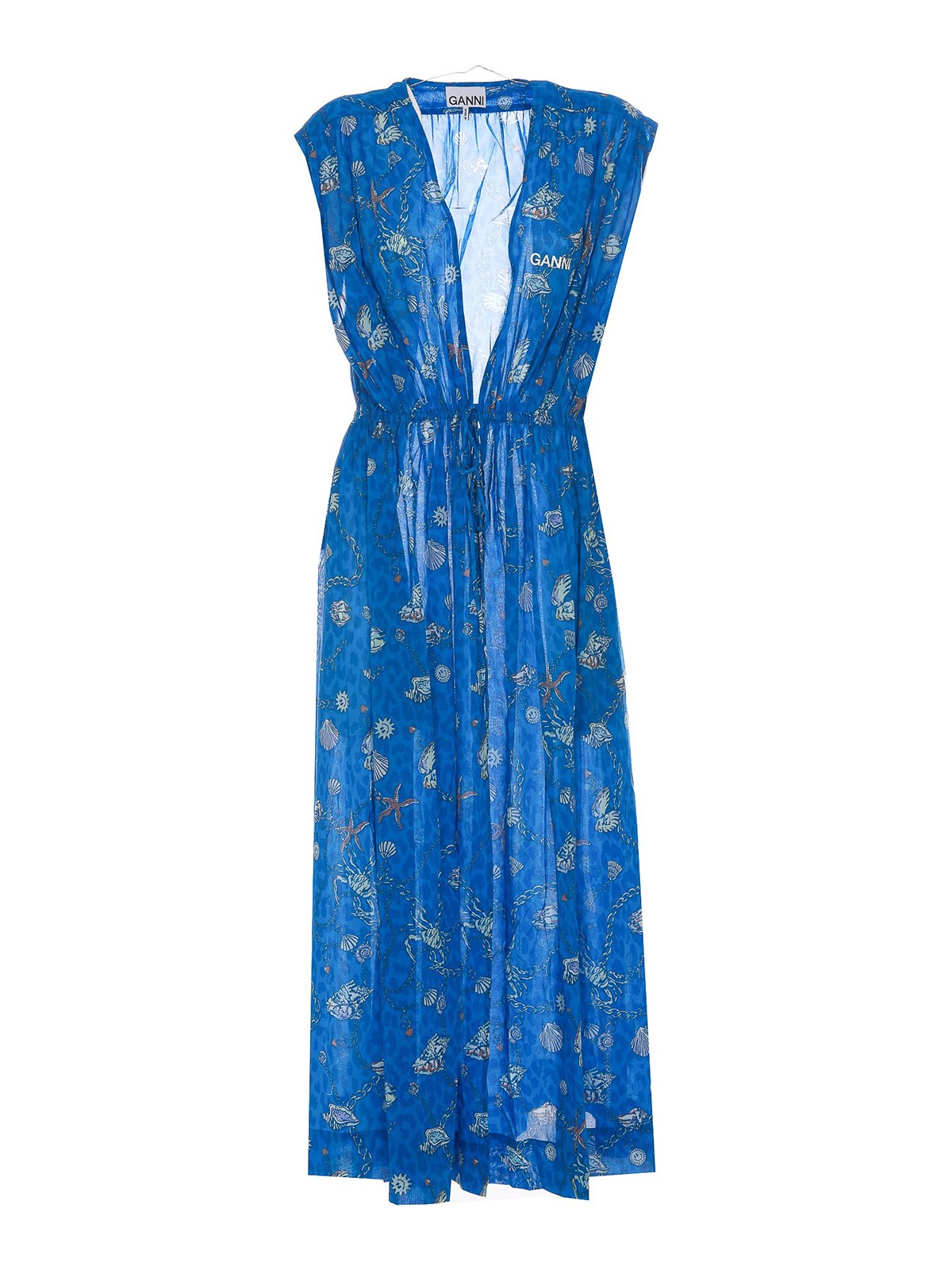 ganni cotton silk maxi dress GANNI Seneca Silk Maxi Dress