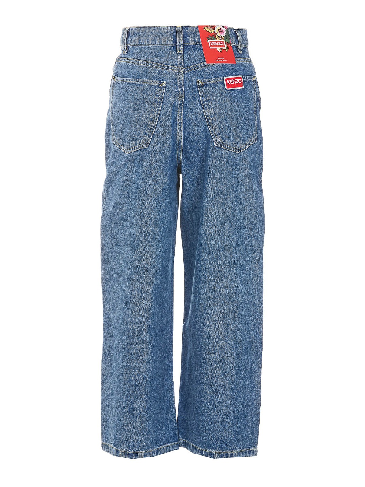 Shop Kenzo Cotton Jeans In Lavado Medio