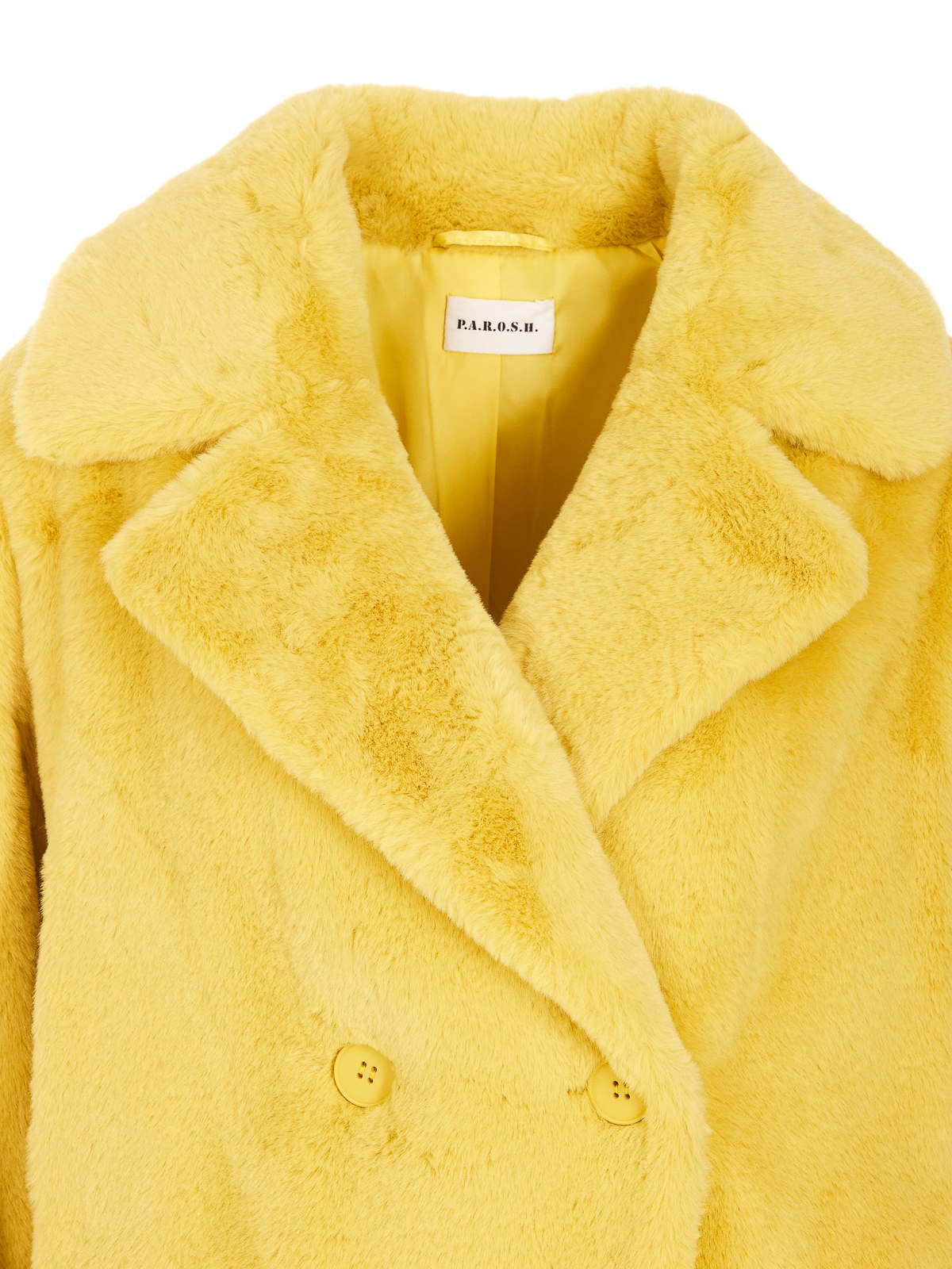 manteau fourrure jaune
