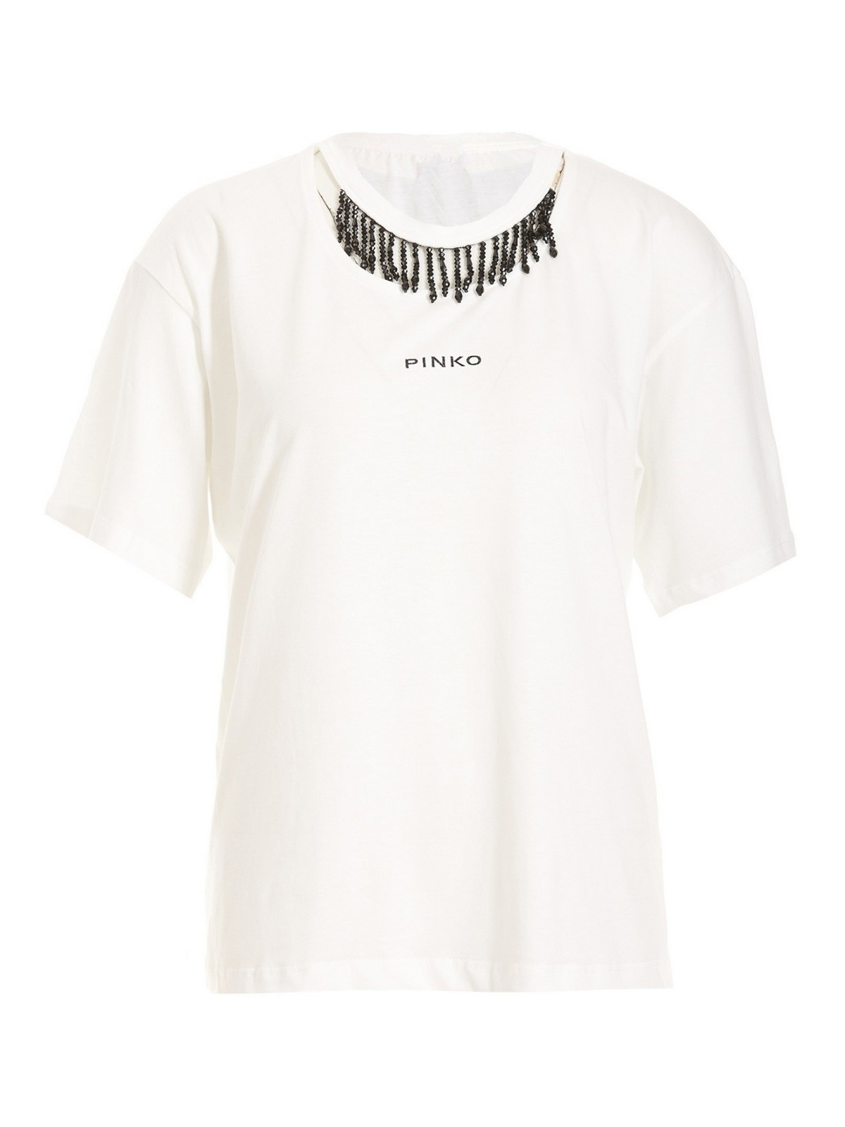 【PINKO】Trapani ハイ Tシャツ Trapani Άσπρο T-Shirt Με Logo - IconWorld