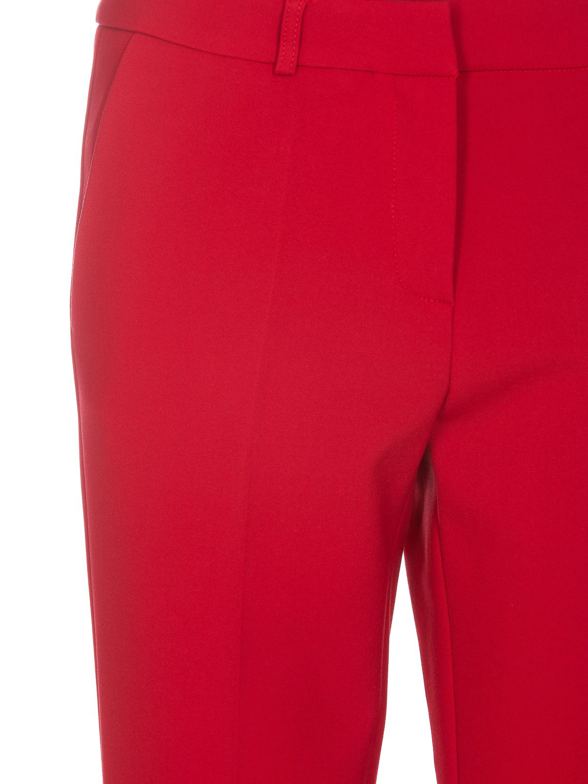 Alexander Mcqueen Light Wool Silk Cigarette Pants In Red | ModeSens
