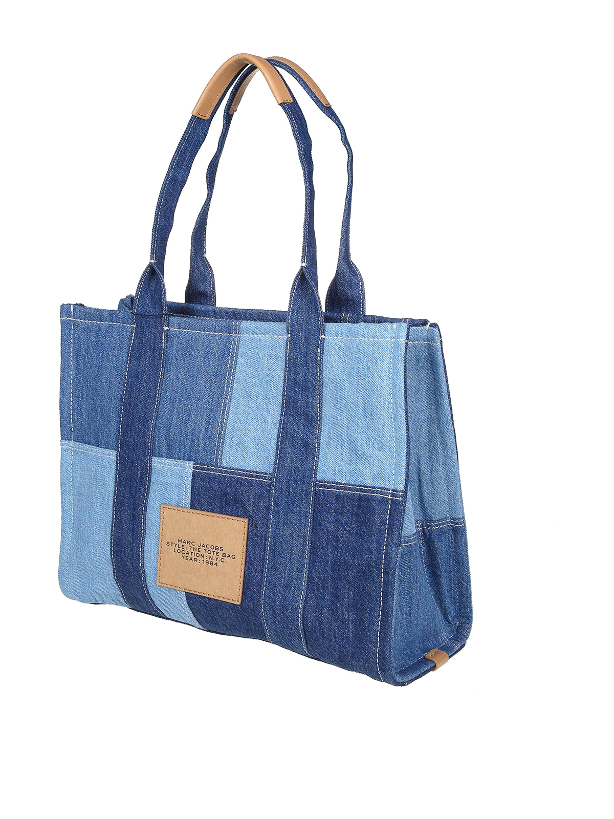 Shop Marc Jacobs The Large Tote Denim Bag In Blue