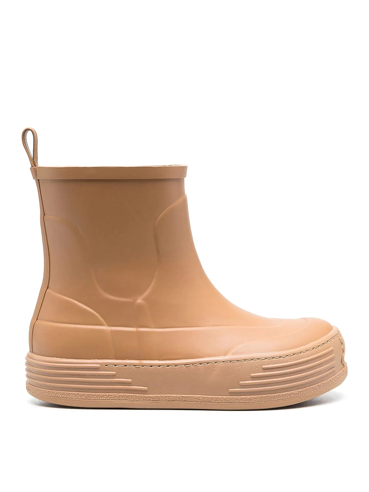 Shop Palm Angels Round-toe Rubber Ankle Boots In Beis