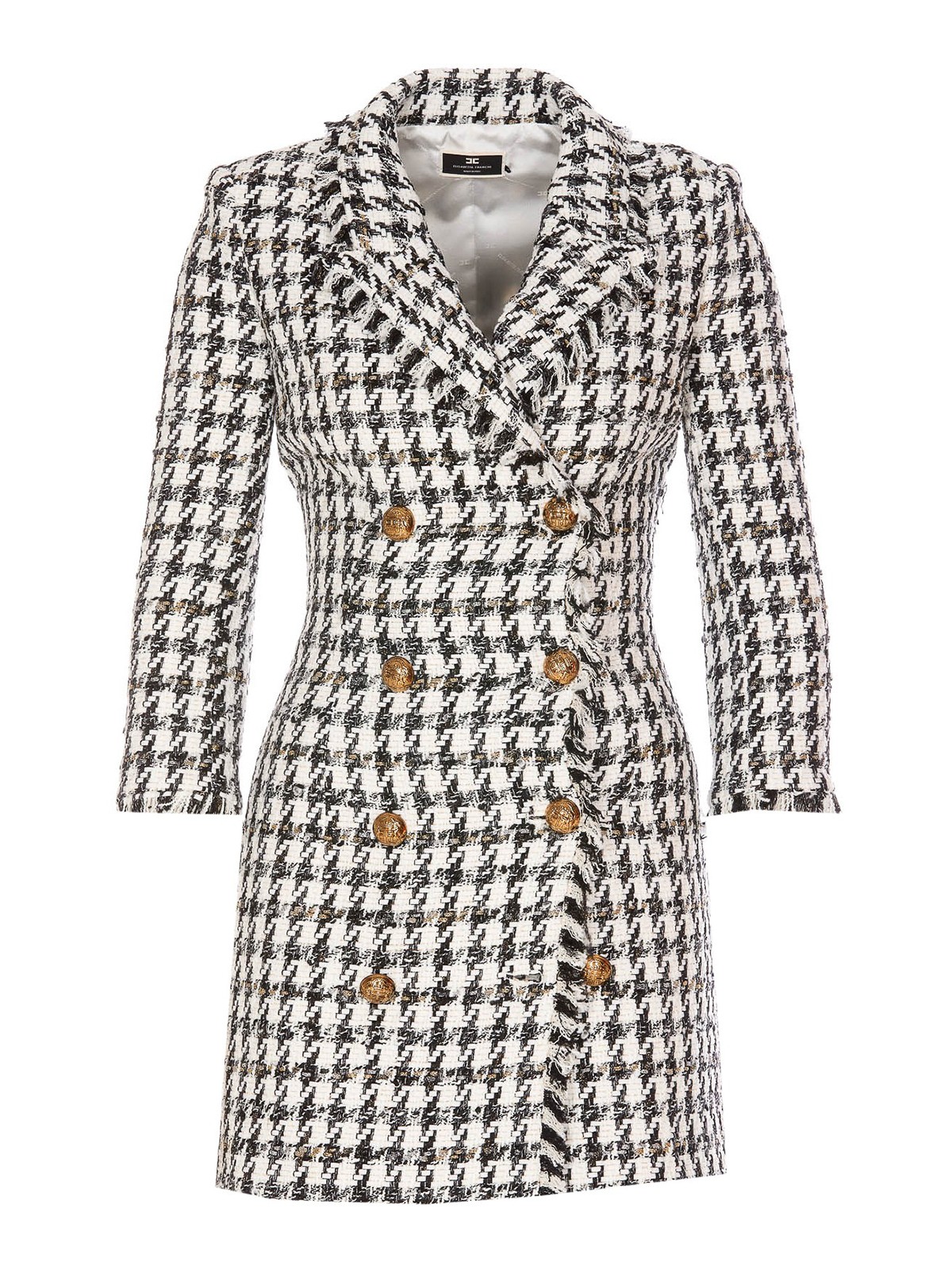 ELISABETTA FRANCHI MAXI HOUNDSTOOTH DRESS