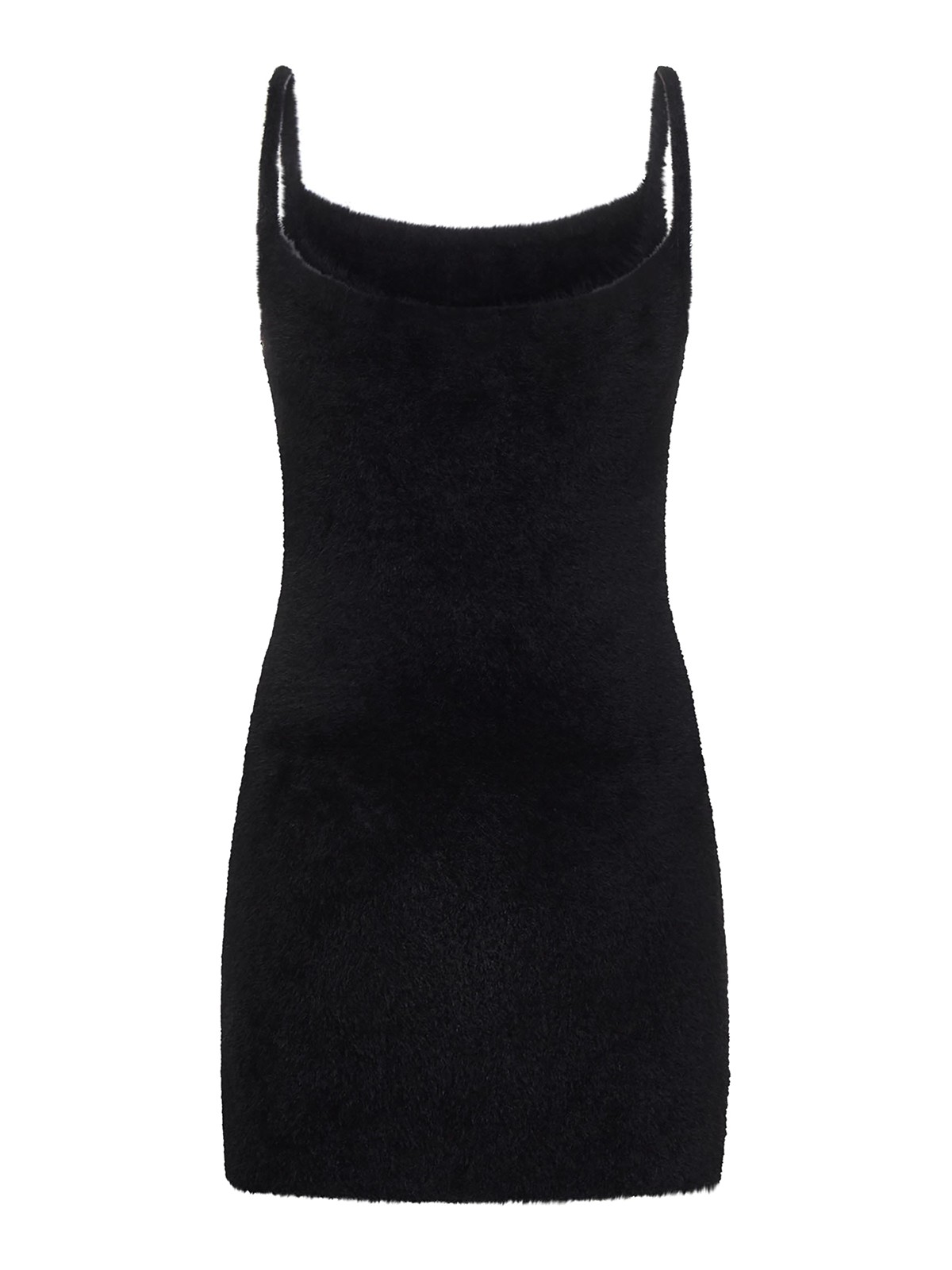 Shop Off-white Fur Effect Mini Dress In Negro
