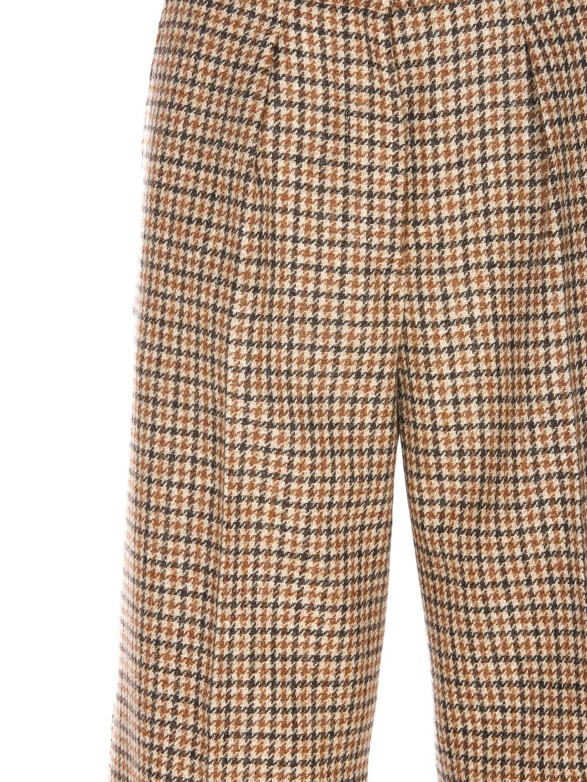 Shop Palm Angels Houndstooth Flared Trousers In Beige