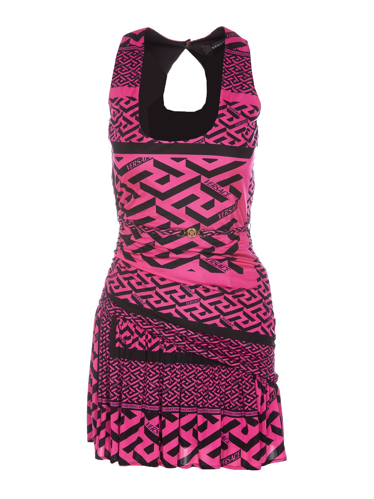 versace fitted dress Versace Jeans Couture Long Sleeve Fitted Black Dress with Logo Strap –  Bluefly main image 0
