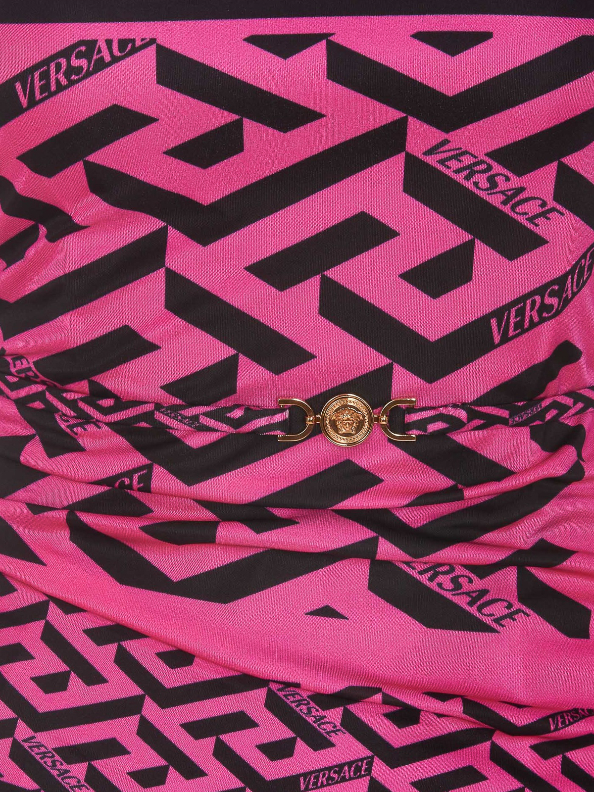 Versace Greca print fitted dress - Fuchsia|10059091A044145B630