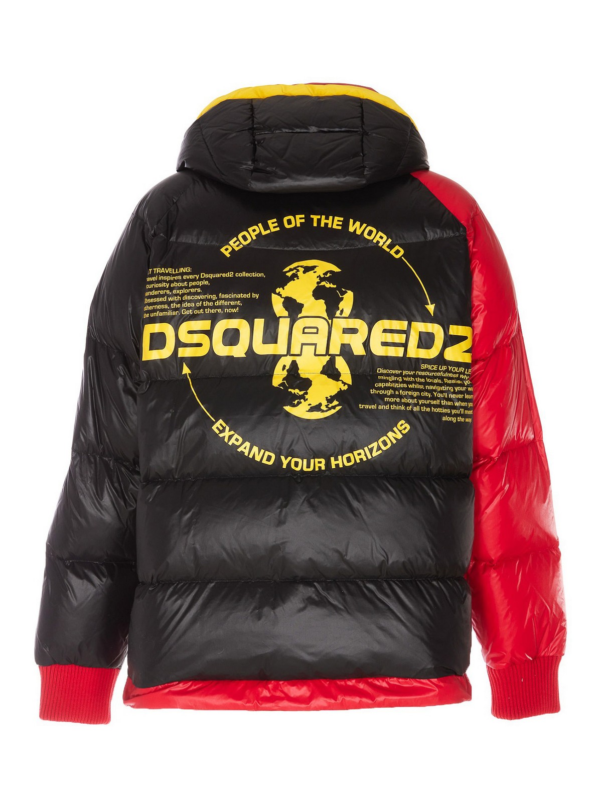 Shop Dsquared2 Colour Block Puffer Jacket In Multicolor