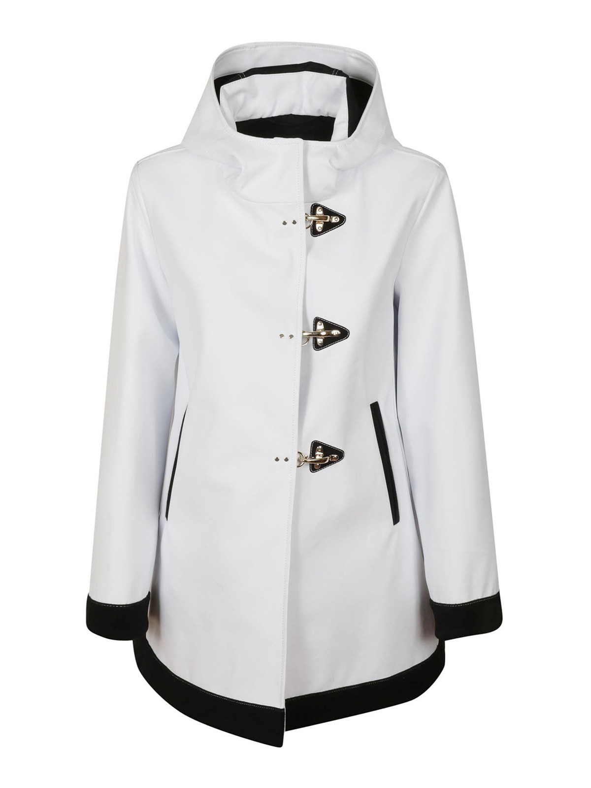 Fay Hooded Coat In White