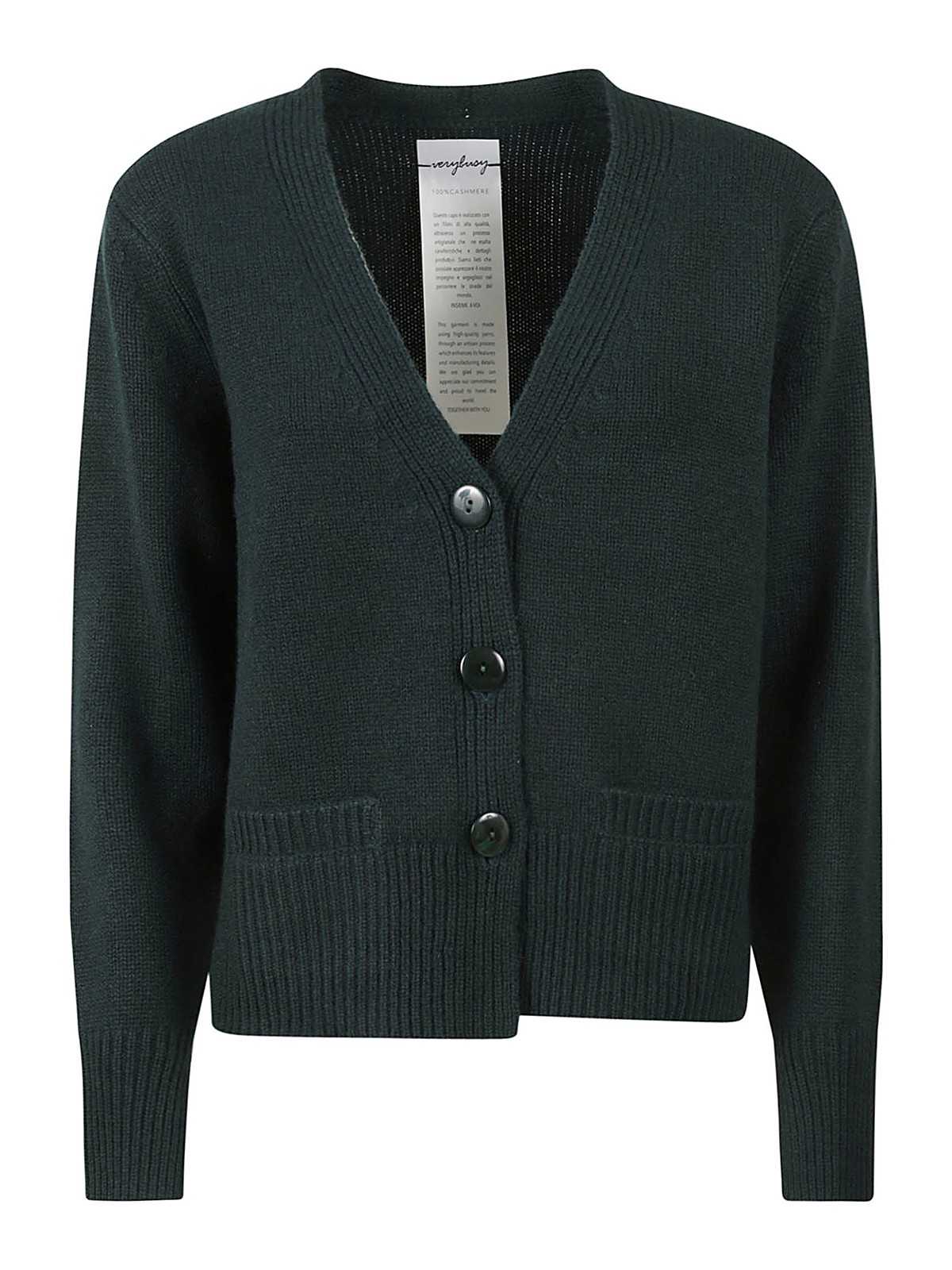 Shop Verybusy Cashmere Cardigan In Verde