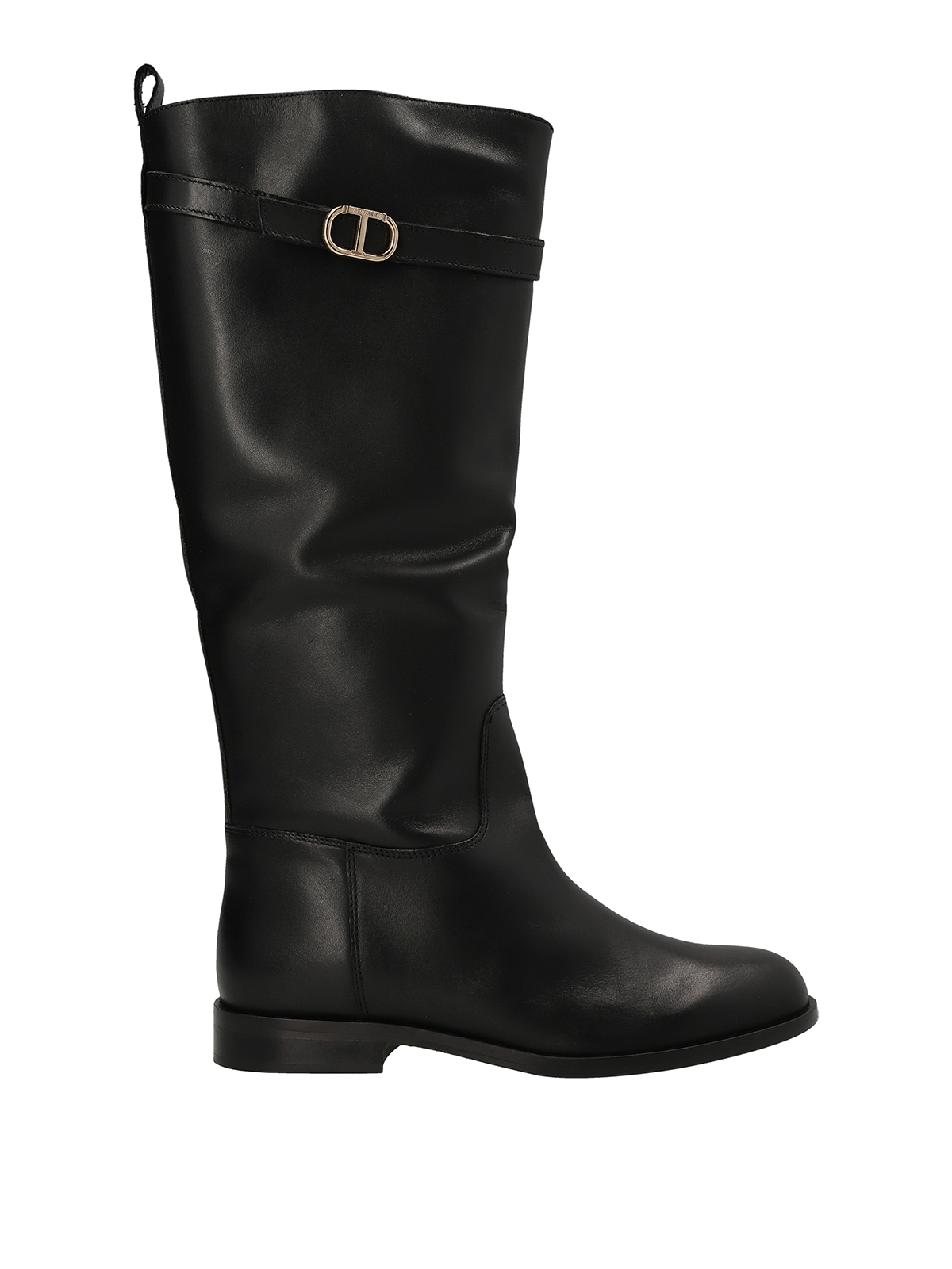 HOT Twinset Stivali In Pelle Donna Twinset Stivali Di Pelle Nero