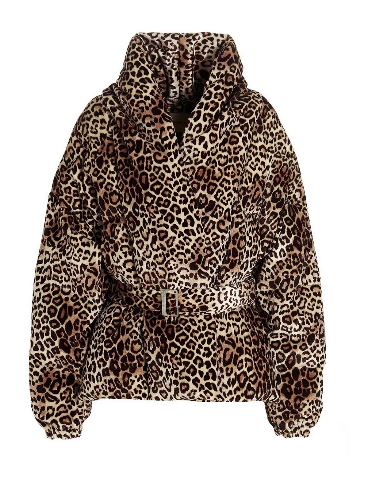 Shop Alexandre Vauthier Leopard Down Jacket In Multicolor
