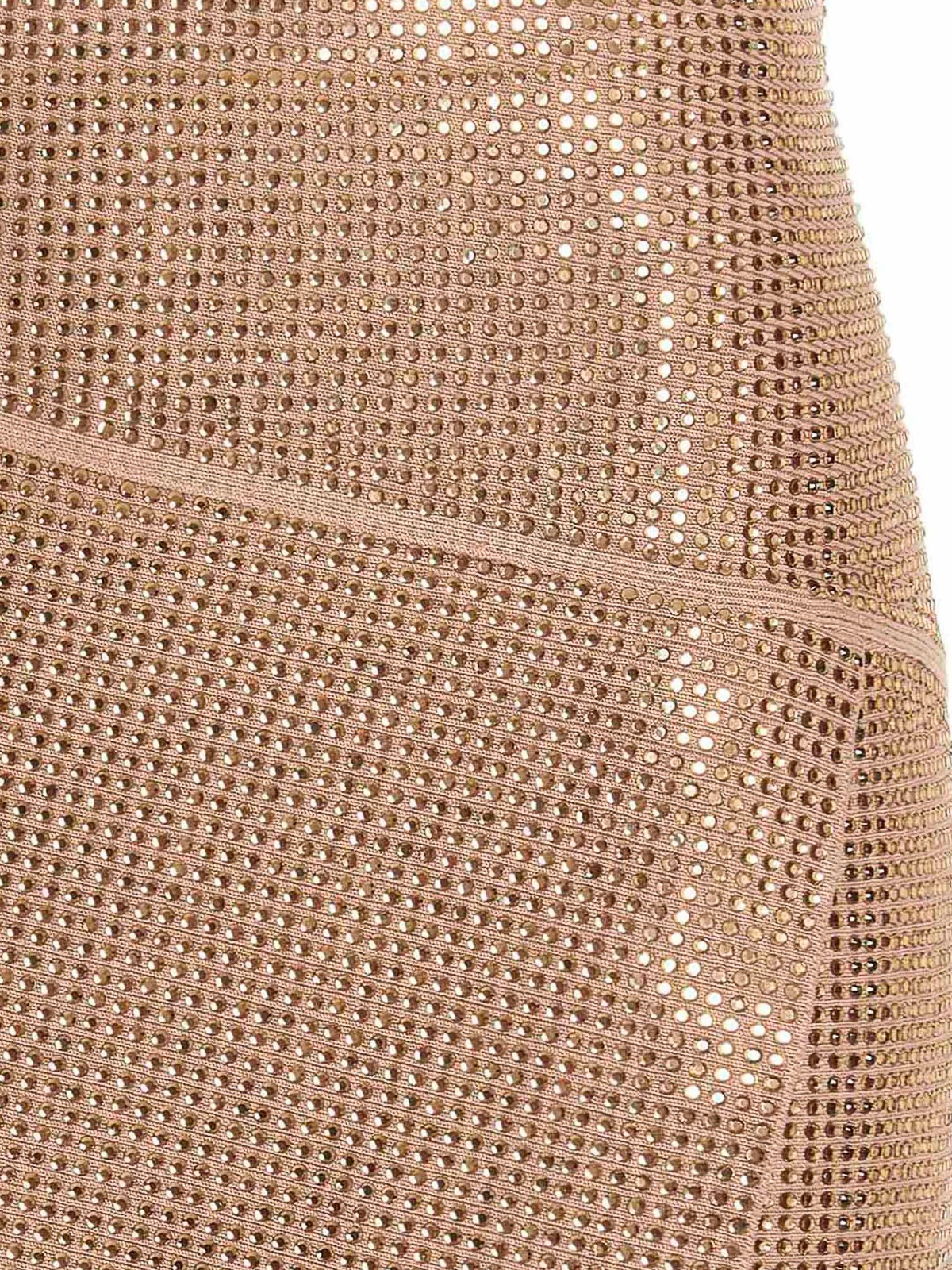 Shop Andreädamo Sequined Knitted Skirt In Beis